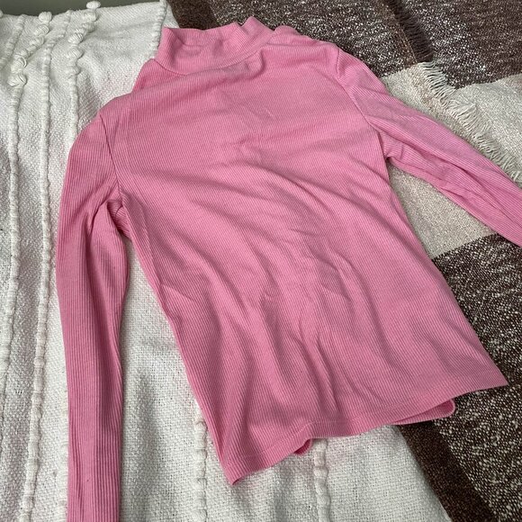 Pink mock neck cropped shirt Urban Planet in Medium - Picture 1 of 5
